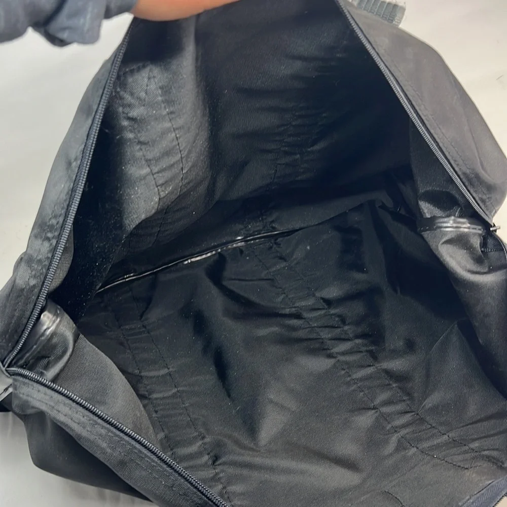 Pierre Cardin Large 25” x 18” Black Ballistic Nylon Zip Travel Duffel Tote Bag